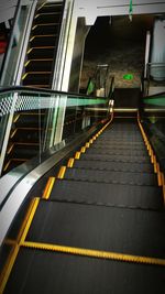 Low angle view of escalator