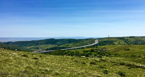 High angle view of countryside landscape