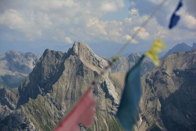 Panoramic view of mountain range against sky