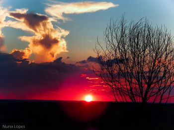 Scenic view of sea against sky at sunset