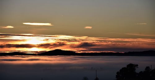 Scenic view of dramatic sky during sunset