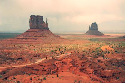 Scenic view of rock formations against sky