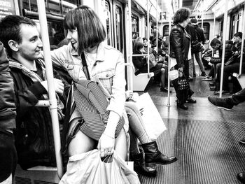 Close-up of woman standing in pond