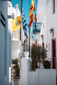 Low angle view of flags