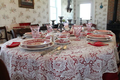 Chairs and tables on table at home