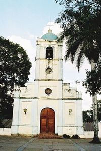 Low angle view of church against sky