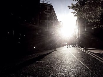 City street at sunset