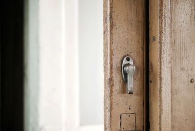 Close-up of wooden door