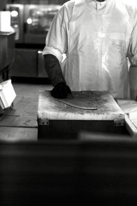 Man working on table