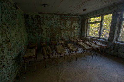 Interior of abandoned building