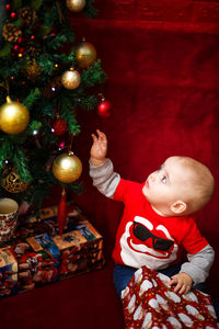 Full frame shot of christmas tree