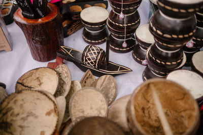 Craft hubs, producing items such as drums in bangladeshi pohela boishak  fair