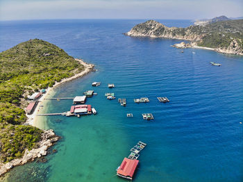 High angle view of sea against sky