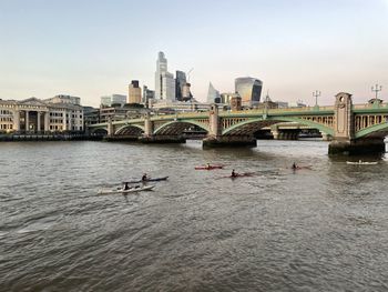 Bridge over river in city
