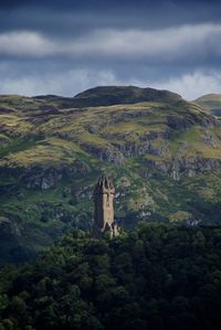 Scenic view of landscape against cloudy sky