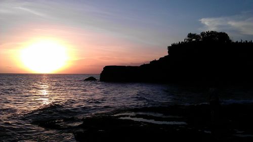 Scenic view of sea during sunset