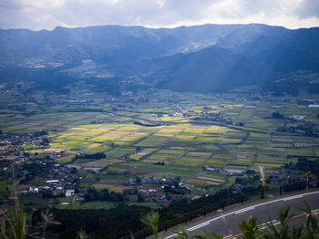 High angle view of agricultural field