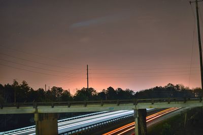 Railroad track at sunset