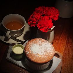 Close-up of breakfast on table