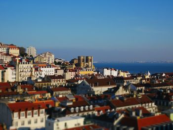 Cityscape against clear sky