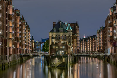 Reflection of buildings in water