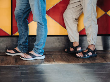 Low section of people waiting in a queue