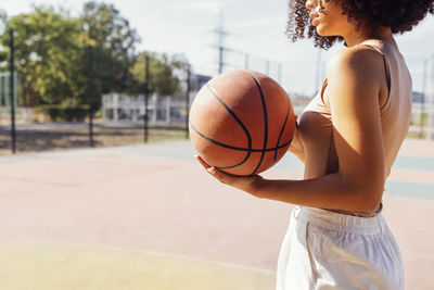 Basketball in court