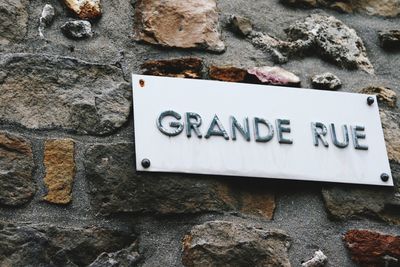 Grande rue street sign