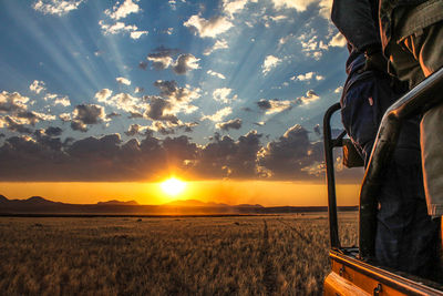 Scenic view of landscape at sunset