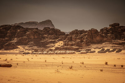 Scenic view of desert against sky