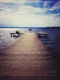 View of pier on sea