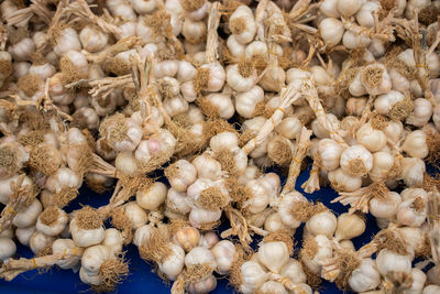 Full frame shot of white roses for sale in market