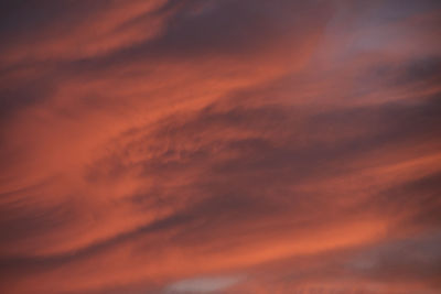 Low angle view of orange sky