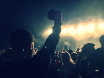 Group of people at music concert