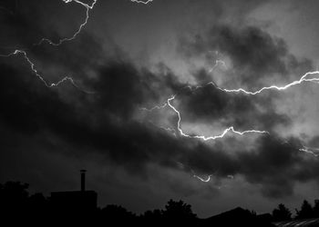 Low angle view of lightning in sky