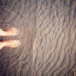 Reflection of people in water