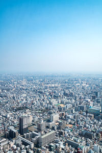 High angle view of buildings in city