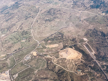 High angle view of agricultural field