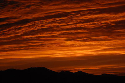 Scenic view of mountains at sunset