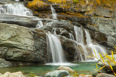 Scenic view of waterfall