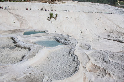 High angle view of sand dunes