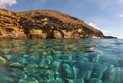 Rock formations in sea