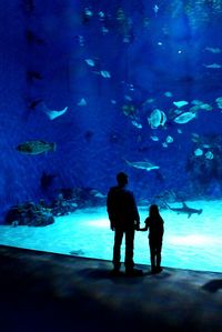 Reflection of woman in water