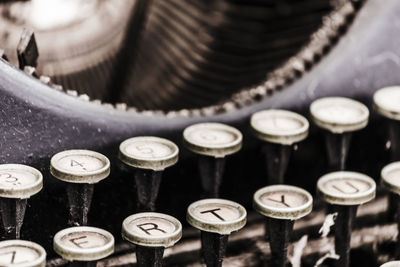 Close-up of old typewriter