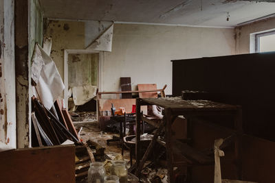 Interior of abandoned house