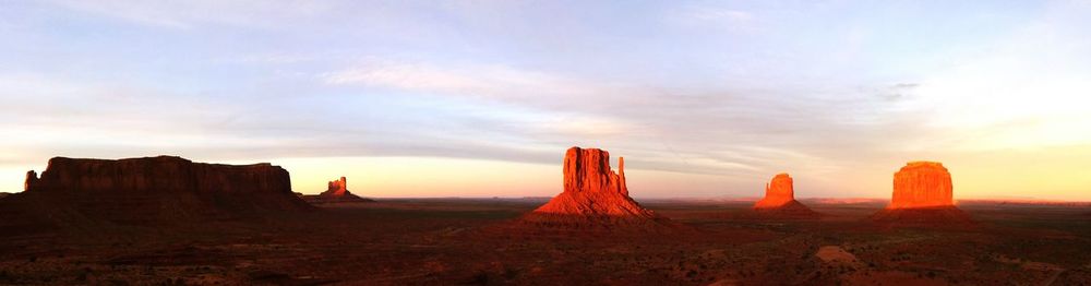 Scenic view of landscape against sky during sunset