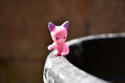 Close-up of pink toy