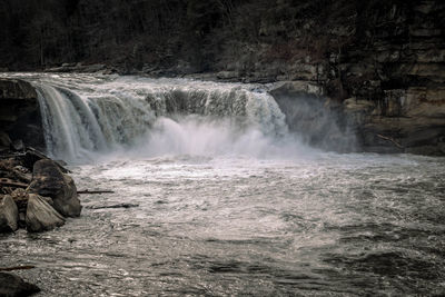 Scenic view of waterfall
