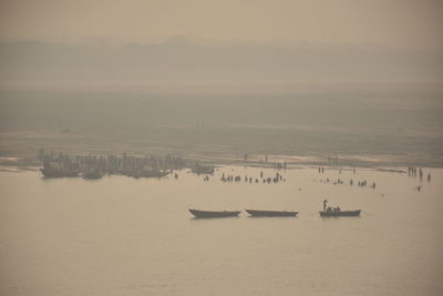 High angle view of sea against sky