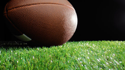 Close-up of basketball on field